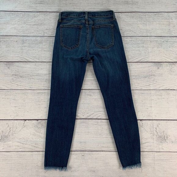 JUST BLACK Jeans sz 26 Skinny Ankle Medium Wash Raw Hem Stretchy Inseam 25" - Picture 6 of 11